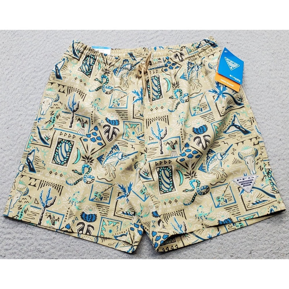 Columbia PFG‎ Rambler Swim Short Mens S Multi Printed Lined Performance Swimwear